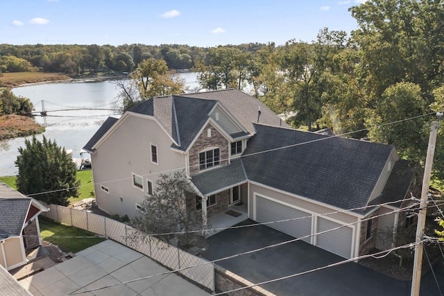 6507 Willow Ct, Waterford, WI 53185 - drone / aerial view featuring a water view