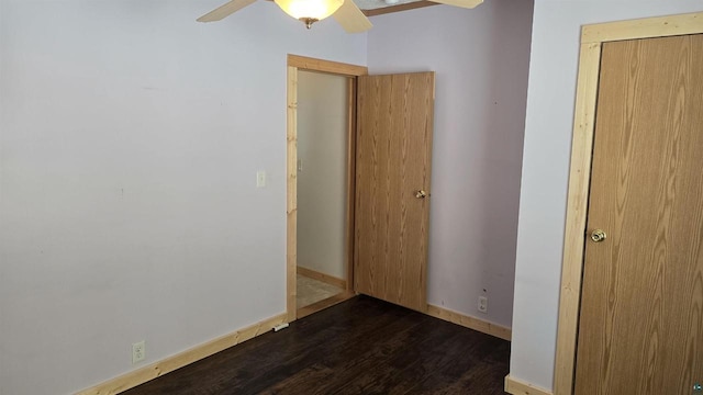 33315 State Highway 13, Bayfield, WI 54814 - empty room featuring ceiling fan and dark wood-style floors