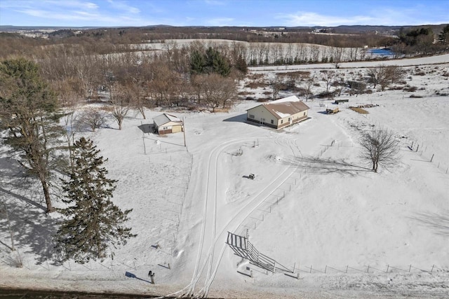 view of snowy aerial view