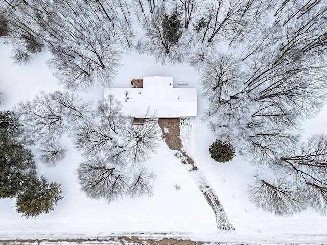 view of snowy aerial view