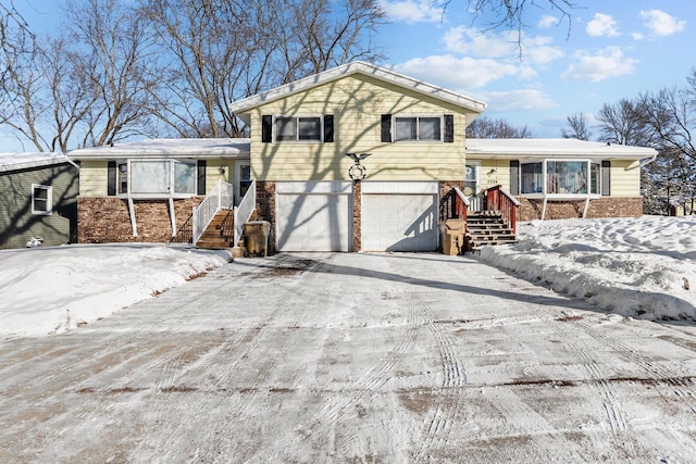 tri-level home featuring a garage