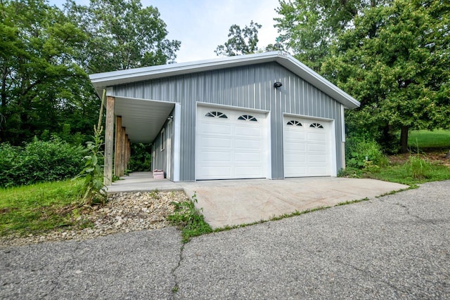 view of garage