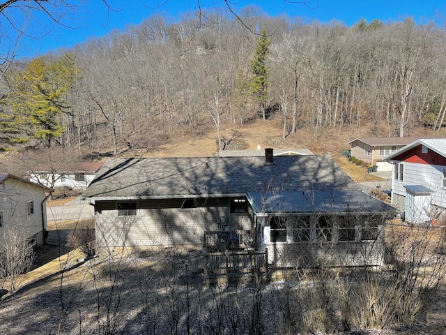 back of house featuring a fenced front yard