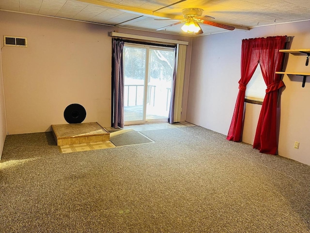 W7679 Oak St, Shiocton, WI 54170 - interior space with carpet floors and ceiling fan
