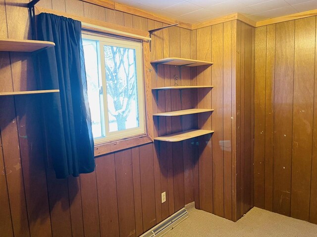 W7679 Oak St, Shiocton, WI 54170 - interior space with wooden walls and carpet flooring