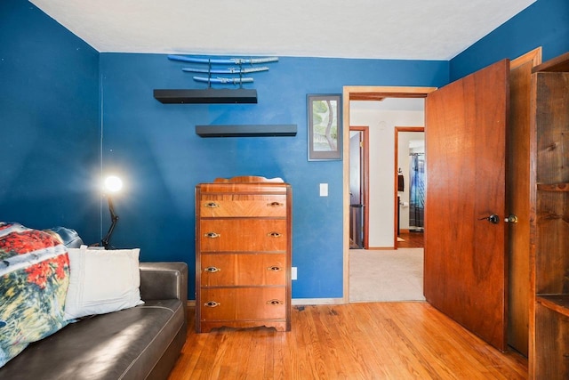 living area featuring light wood-type flooring