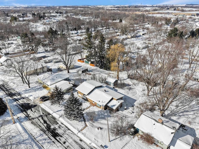 view of snowy aerial view