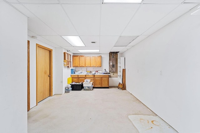 kitchen with a paneled ceiling