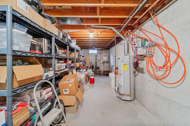 interior space with gas water heater