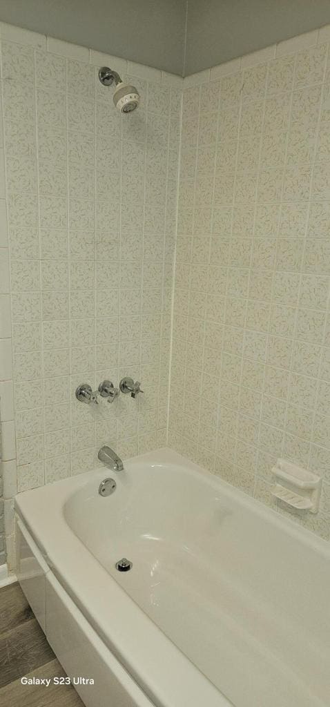 bathroom featuring bathing tub / shower combination