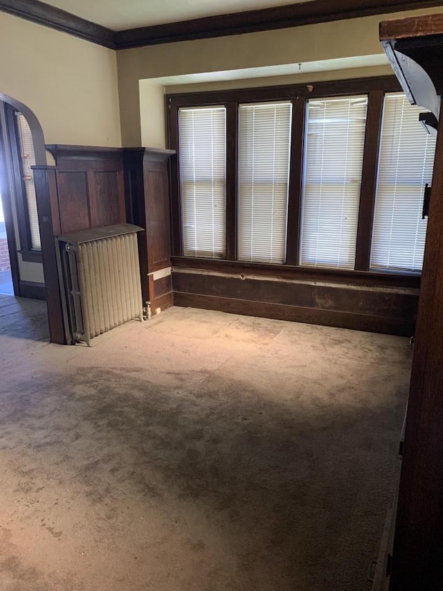 interior space featuring crown molding