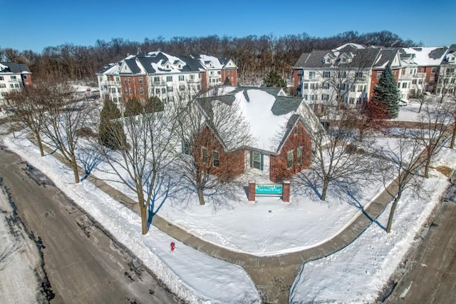 view of snowy aerial view