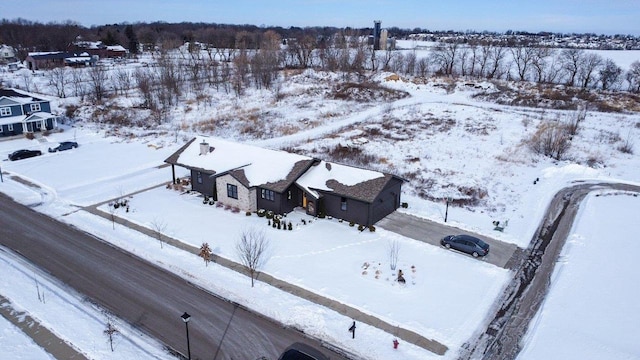 view of snowy aerial view