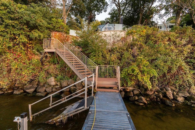 dock area featuring stairs