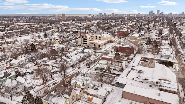 view of snowy aerial view
