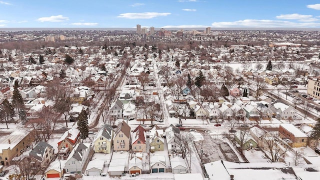 view of snowy aerial view