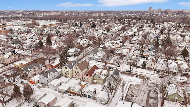 view of snowy aerial view