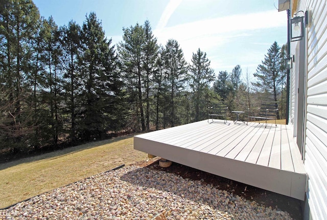 view of yard featuring a deck