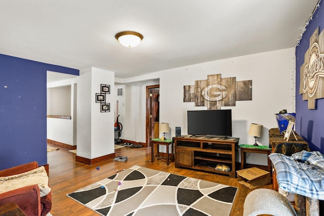 living room featuring wood-type flooring