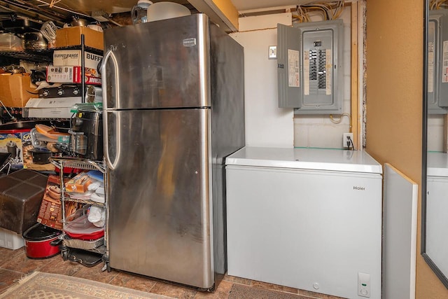 laundry area with electric panel