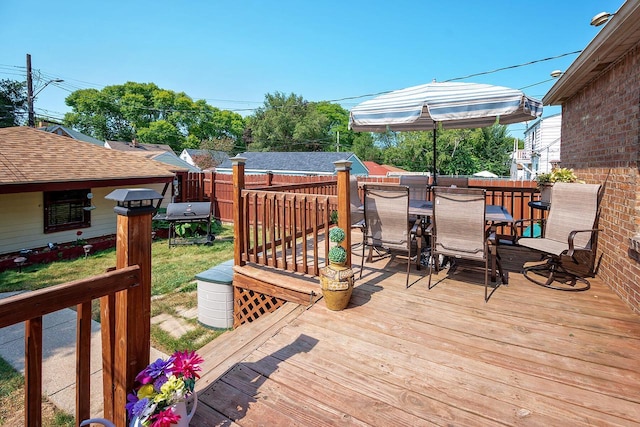 deck with grilling area