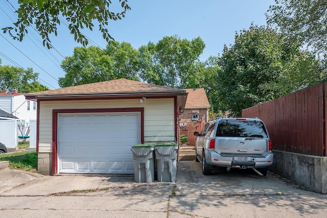 view of garage