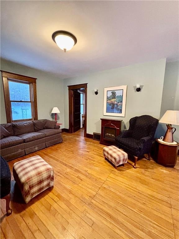 living room featuring light hardwood / wood-style floors