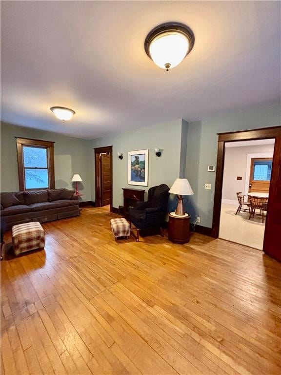 living room featuring light hardwood / wood-style flooring