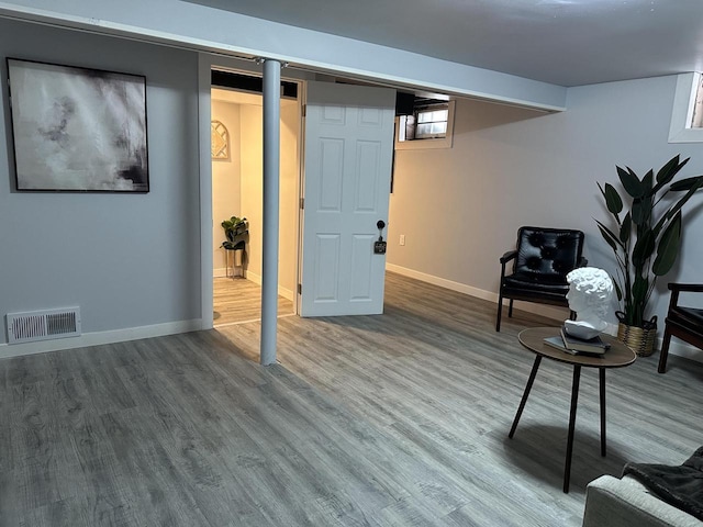 interior space with wood-type flooring