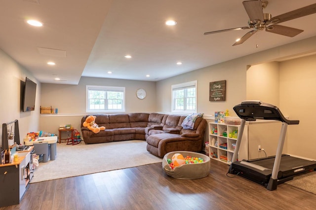 living room featuring wood-type flooring