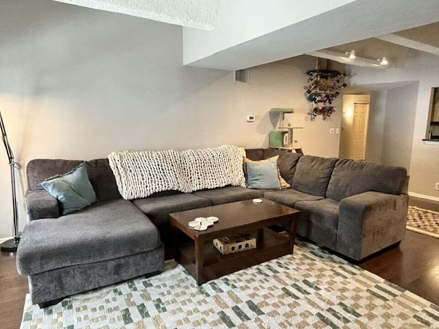 living room featuring hardwood / wood-style flooring