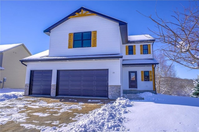 view of front facade with a garage