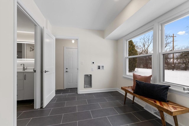 interior space featuring sink