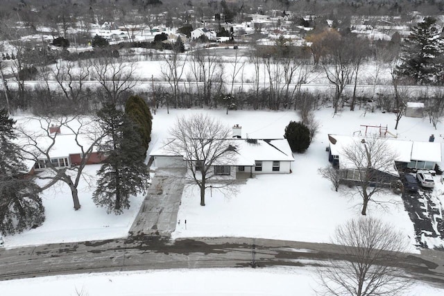 view of snowy aerial view