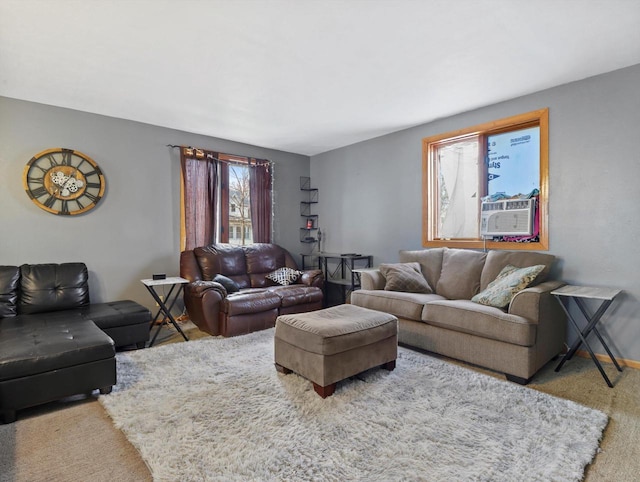 132 E Carroll St, Portage, WI 53901 - living area featuring carpet and cooling unit