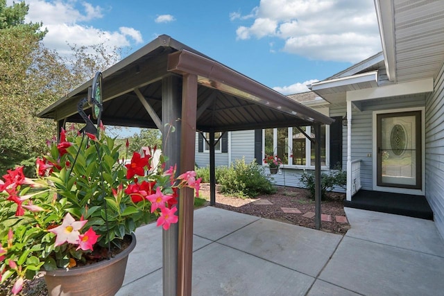 view of patio / terrace with a gazebo