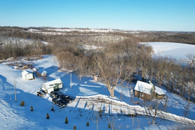 view of snowy aerial view