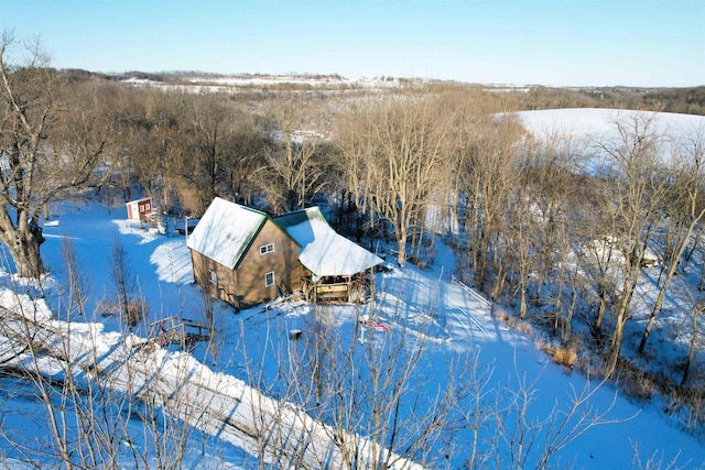 view of snowy aerial view