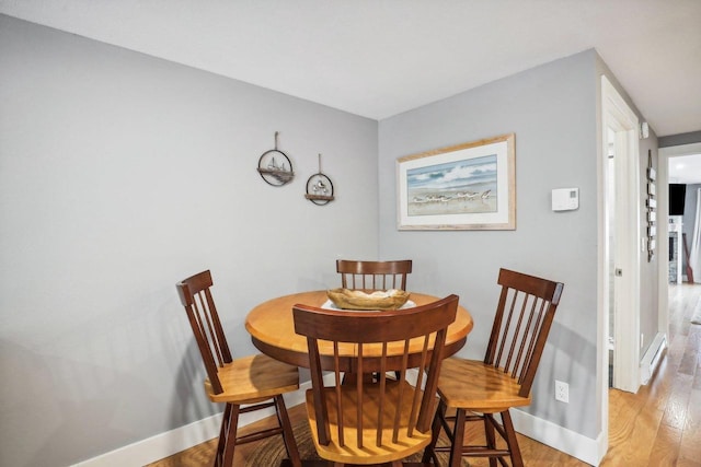 dining area featuring light hardwood / wood-style floors