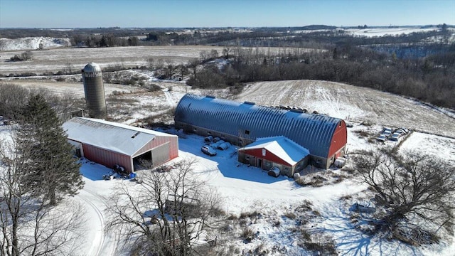 view of snowy aerial view