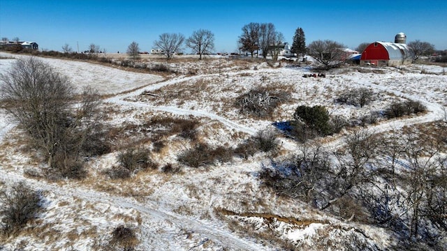 view of snow covered land