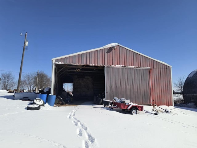 view of snow covered structure