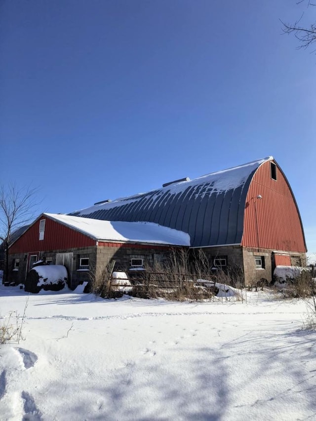 view of snow covered structure