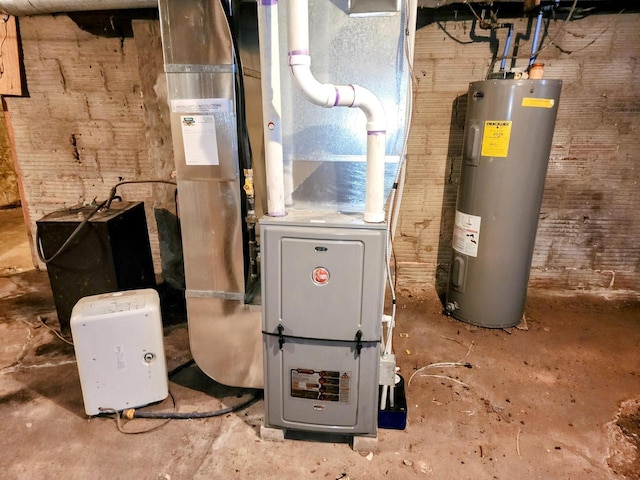 utilities featuring heating unit and electric water heater