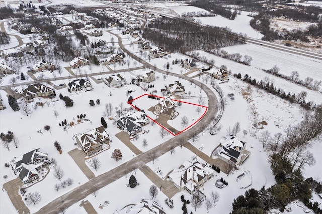 view of snowy aerial view