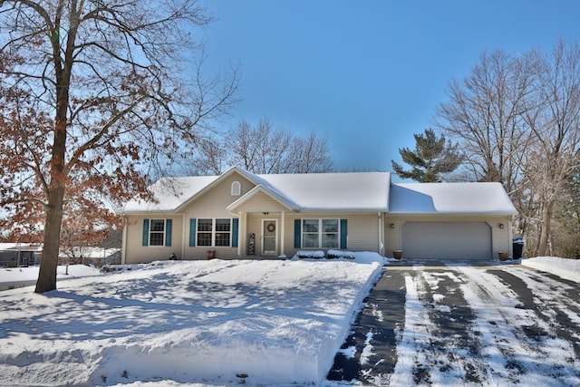 ranch-style home with a garage