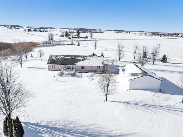 view of snowy aerial view