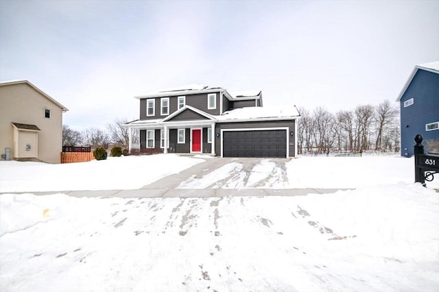 view of property with a garage