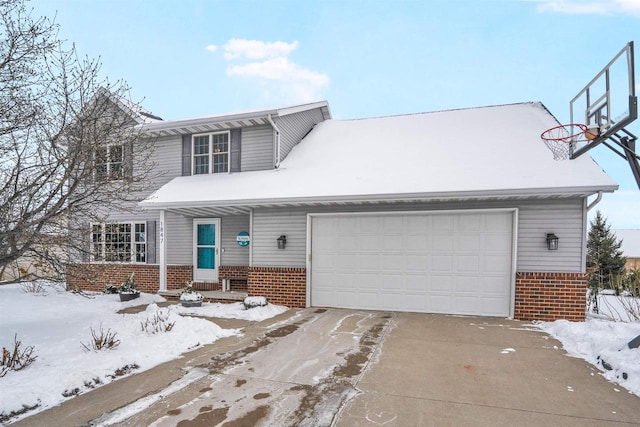 view of front of house with a garage