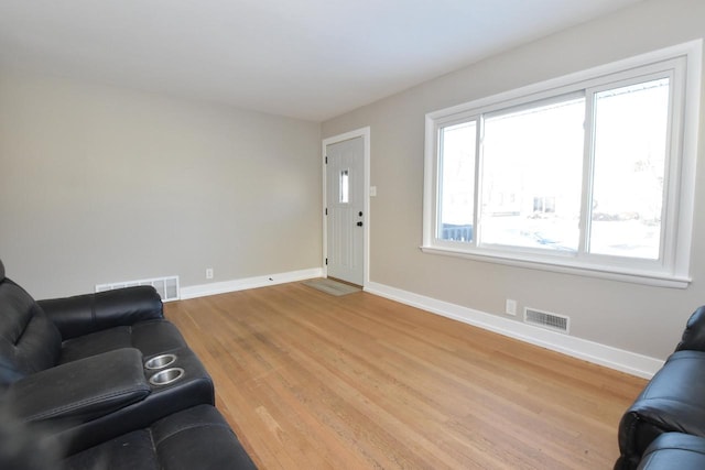 living room featuring hardwood / wood-style flooring